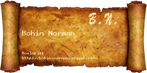 Bohin Norman névjegykártya